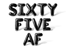 SIXTY FIVE AF Letter Balloon Banner - 65th Birthday Party Supply Decorations
