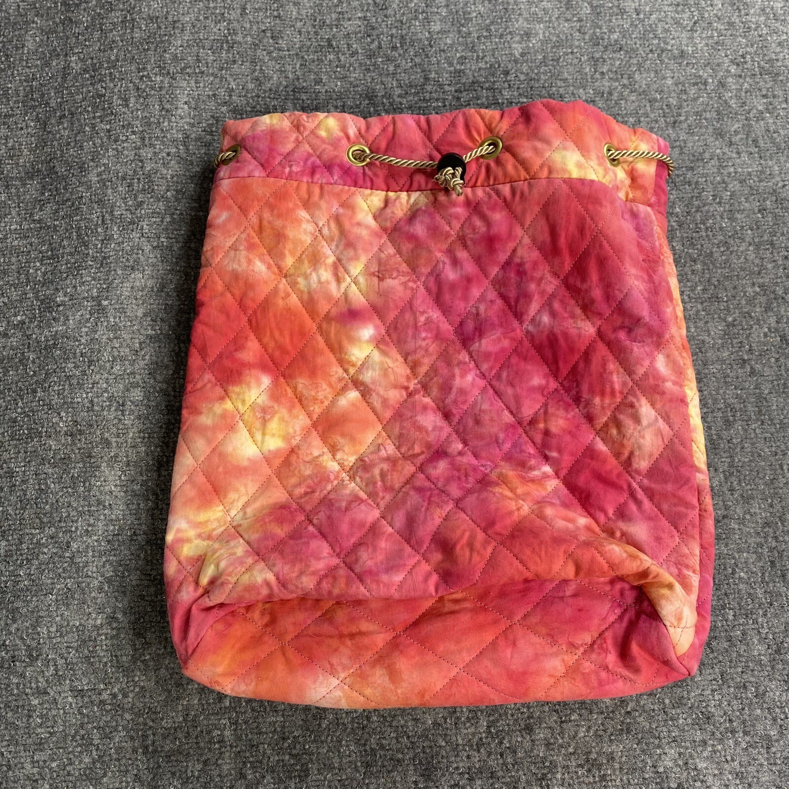 Boho Drawstring Bag Backpack Hippie Festival Quil… - image 3