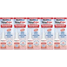 5 Pack - NeilMed SinuFrin Nasal Decongestant Spray 15mL (0.5fl oz) Each