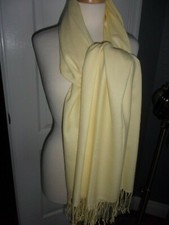 Vintage Pashmia Scarf Pale Yellow