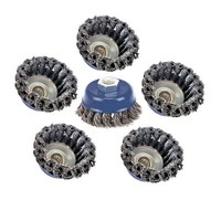 5X Profi TopfbüRste Gezopft M14 Flex Topf DrahtbüRste ZopfbüRste Ø75Mm