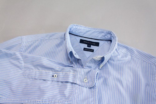 TOMMY HILFIGER Herren 80er Zwei Lagen Lässiges Shirt Größe M - Bild 3 von 8