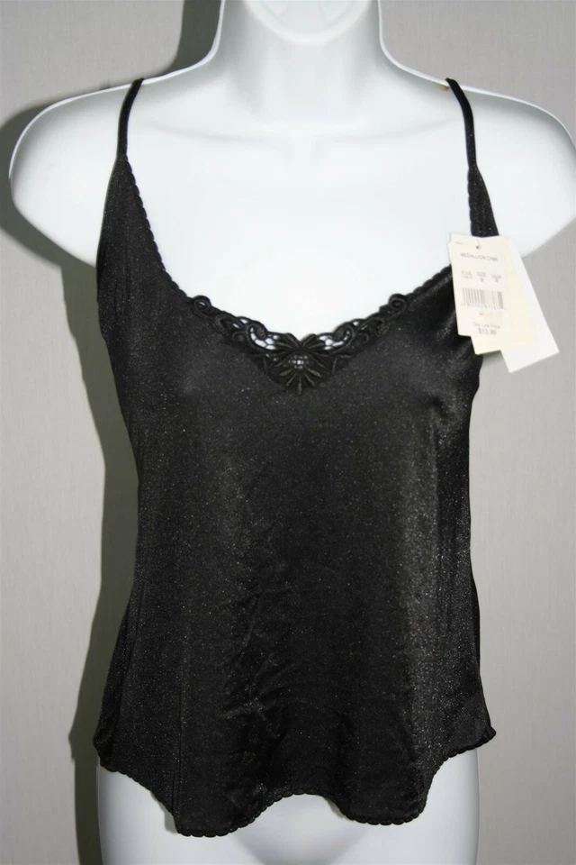 942X07 Bali 115613 Studio Collection Medallion Cami MD Negro Nuevo sin Etiquetas Foto 2 de 2