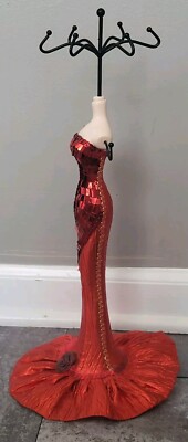 sequin mannequin dress form Orange Sequin Evening Dress