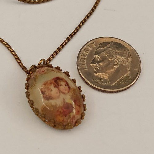 Michal Negrin Necklace Angel Victorian Cabochon Romantic Retro Shabby Chic Gift - Picture 8 of 18