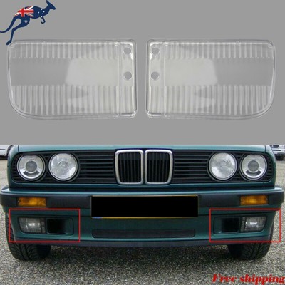 Pair Front Bumper· Fog Light Clear Plastic Lens Fit For BMW E30 318i 318is 82-91
