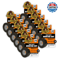 Gorilla Heavy Duty Double Sided Mounting Tape 1"x120" Black Weatherproof