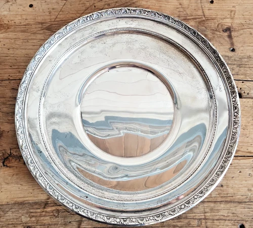 Vintage Reed & Barton 14” Sterling Silver Round Serving Tray X 497 Medici