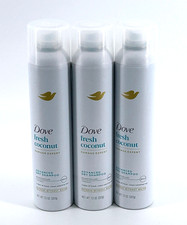 Dove Fresh Coconut Advanced Dry Shampoo 3 Pack Refresh Hair Clean Coconut Scent