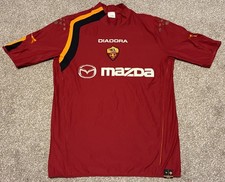 AS ROMA Vintage Training Drill Top Soccer Diadora Mens Size Large