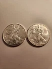Silver American Eagle Lot of 2 Coins - 2oz Silver Total, Coins from 2015 & 2012