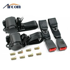 2pcs Retractable 3 Point Safety Seat Belt Straps Car Vehicle Adjustable Belt Kit 2pcs Retractable 3 Point Safety Seat Belt Straps Car Vehicle Adjustable Belt Kit