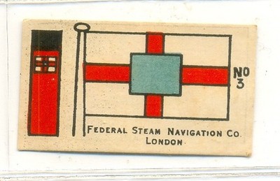 1920-40 MORROW Flags & Funnels Card 3 - Federal Steam Navigation Co LONDON