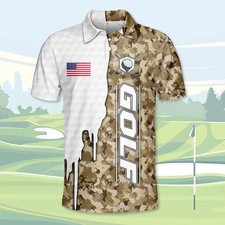 Camo Golf Polo Shirt Men Women Unisex Performance Casual Sport