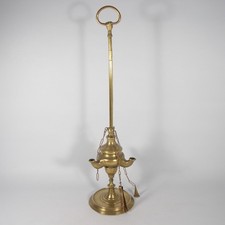 ANTICA LANTERNA LUCERNA LAMPADA AD OLIO FIORENTINA IN OTTONE FINE 1800 W094