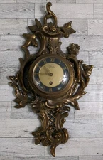 Vintage Bradley Art Decco Cast Iron 8 Day Wind Up Wall Clock- Untested for Parts