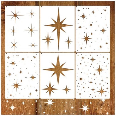 Large Star Stencil for Painting Reusable Paint Stencils 6 x 8 inches, white 