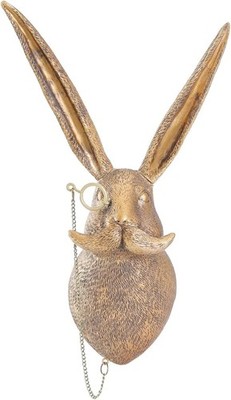 Resin Rabbit Head Wall Mount Decor Animal Sculpture Art Deco Wall Hanging
