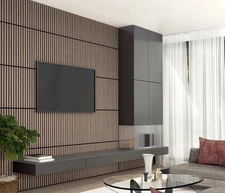 Artika Sonolok Sound Absorbing Slatted Panel Kit-Walnut