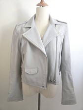 Iro Ashville light gray moto biker jacket snap zip asymmetrical light gray 42/M