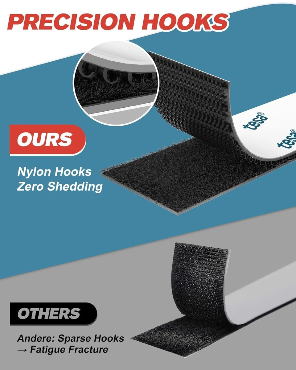 Tiras para colgar cuadros Emitever de alta resistencia, sin 50 mm x 100 mm (4 pares), negras