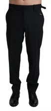 Dolce & Gabbana Black Wool Stretch Dress Trouser Men's Pants Authentic