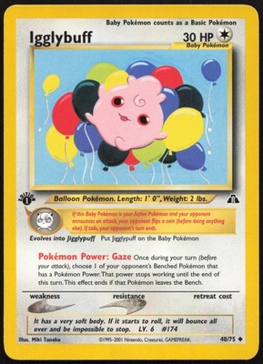 Pokemon Karte Igglybuff 40/75 Edition 1 Neo Discovery Englisch
