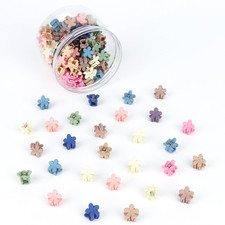 100 Pcs Mini Flower Hair Clips for Girls  Women, Tiny Claw Clips with Box Packa