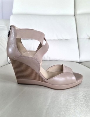 Geox Leder Keilsandalen Damen Beige Gr.40 Guter Zustand