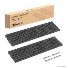 Heavy Duty Rubber Curb Ramps 38.8x9.5 In Driveway Threshold 3300lb Load