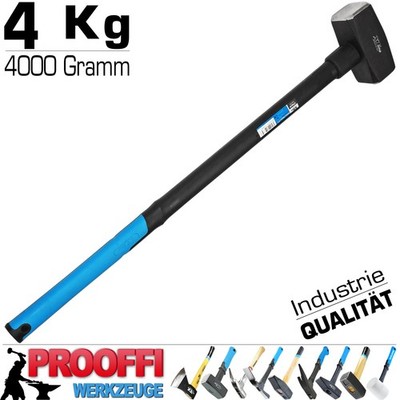 Profi Vorschlaghammer 4000 Gr. Schlosser Hammer Werkstatt Fäustel Fiberglas 4 Kg