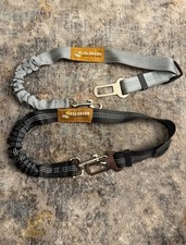 2 Pcs Pelsbarn Dog Car Seatbelt Leash Bungee Reflective Grey  Black Adjustable