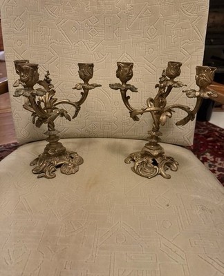 Bronze Rococo Leuchter Kerzenleuchter