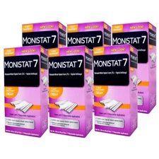 6 Pack Monistat 7 Vaginal Antifungal Cream With Disposable Applicators 1.59Oz Ea
