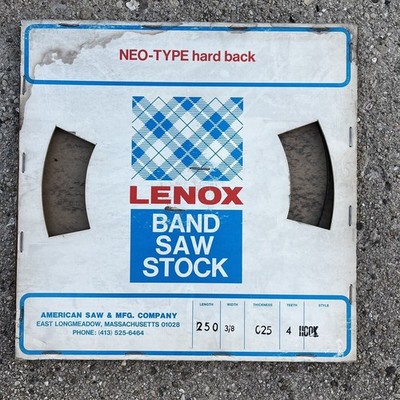 Lenox Band Saw Blade Coil 11' Neo Type Hard Back 4 Hook Tooth 3/8x.025
