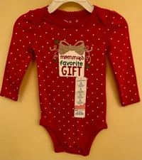 Jumping Beans "Mommy's Favorite Gift" Christmas Holiday One Piece~Sz 9M~NWT