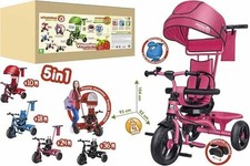 Triciclo In Metallo Evo Rosa Con Parasole 5 In 1 Globo 05565