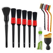 FALVFUN 11PCS Car Detailing Brush Set, Soft Boar Hair Vehicle Multicolor
