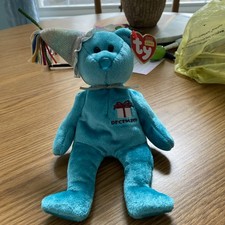 Ty Beanie Baby DECEMBER the Birthday Teddy Bear (9 Inch) MWMT Stuffed Animal Toy