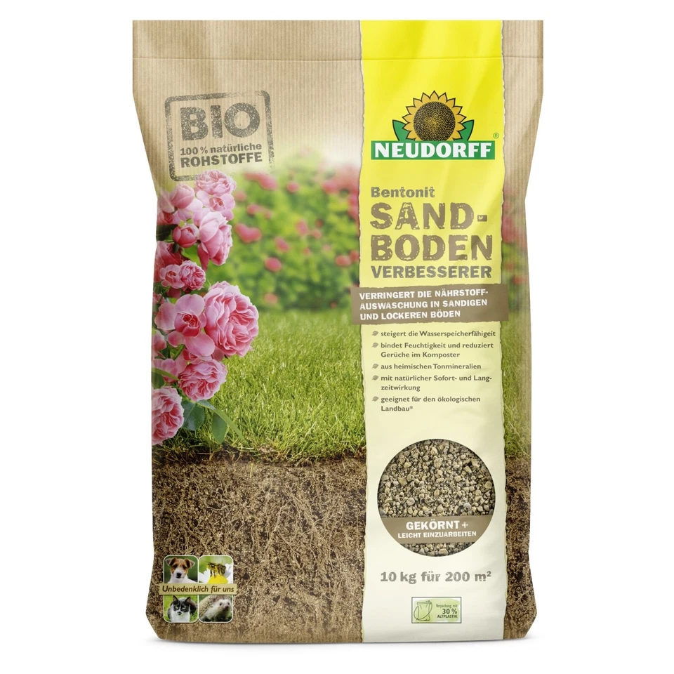 NEUDORFF Bentonit Sandboden Verbesserer 10kg Bodenverbesserer Bodenstruktur Sand