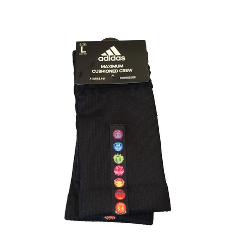 Adidas Herren L Big Mood Kompression schwarz Socken Regenbogen Emojis L 9,5-12