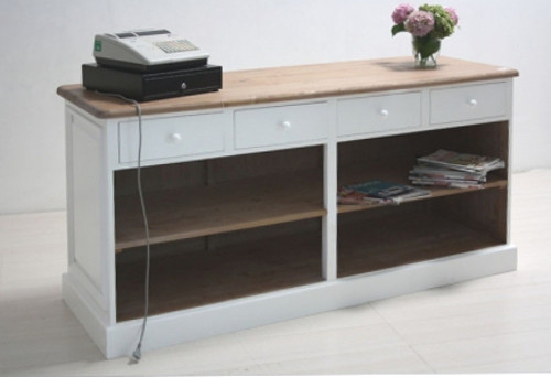 MOBILE BANCONE CASSA SHABBY CHIC MOBILI PER NEGOZI PROVENZALI BIANCHI - Foto 3 di 3