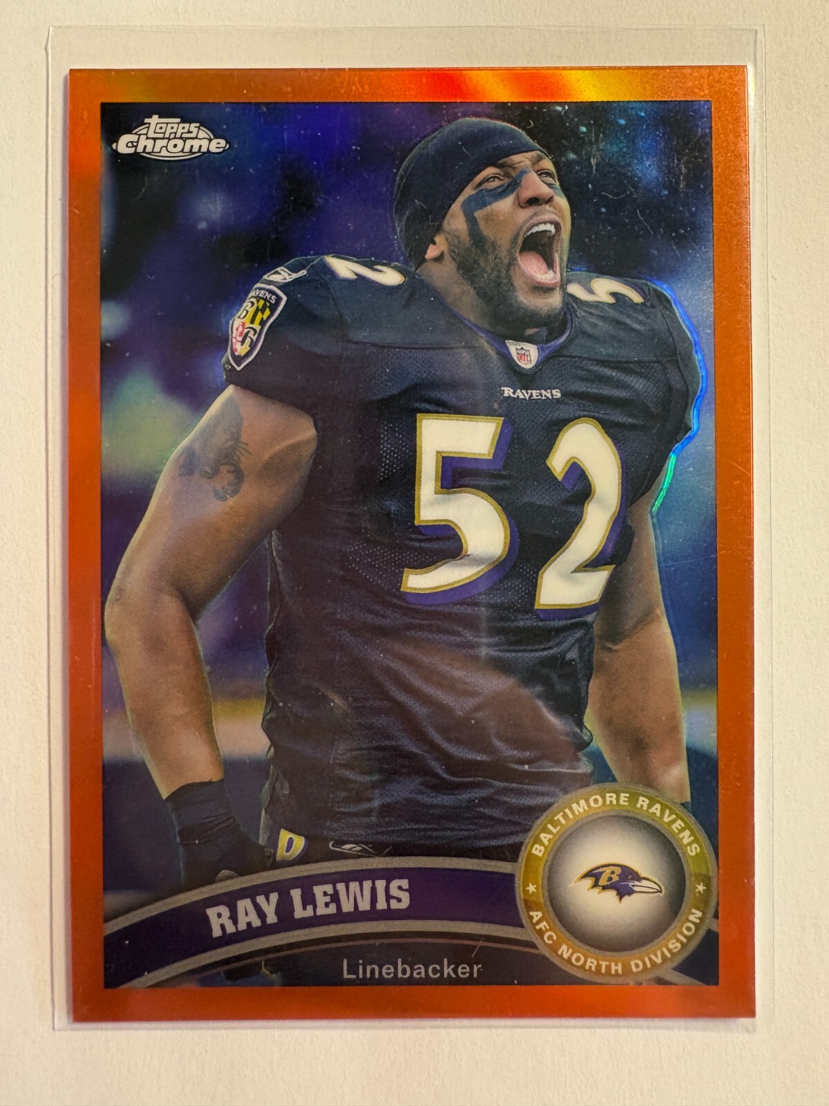 K324,524 - 2011 Topps Chrome Orange Refractors #2 Ray Lewis