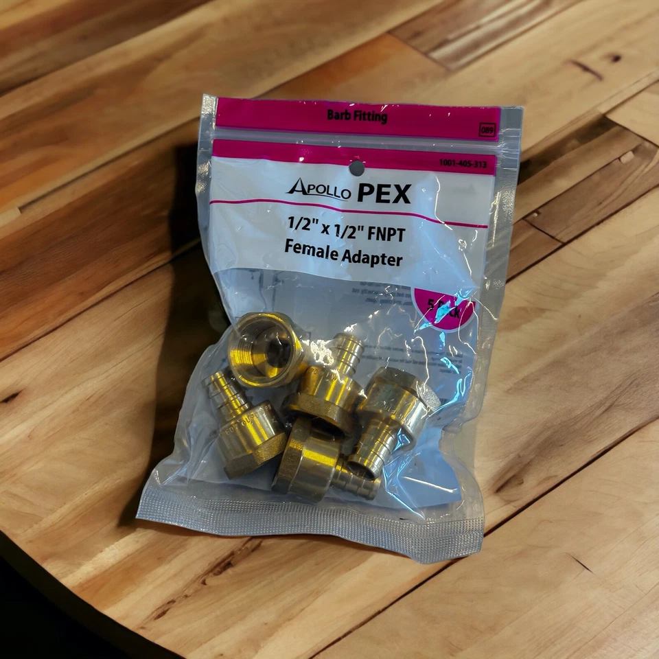 PEX Female Adapter 1/2'' 5-Pack - Secure & Leak-Proof Plumbing Connectors - Image 3 of 3