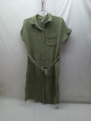 gauzy shirt dress Navy Short Sleeve Gauzy Cotton Dress-Compli K Navy / L