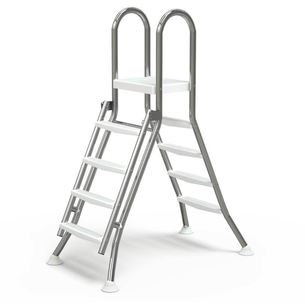 Escalera alta de seguridad para piscina IDEAL plegable V2A 1,20 m