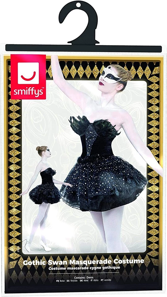 Disfraz, vestido, carnaval de la maldición de cisne gótico Smiffys para mujer adulta Foto 3 de 3