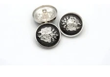 Antique Metal Buttons Round Shape 5Pcs Snaps Mini DIY Craft Accessories. NEW