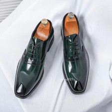 Mens Shoes Patent Leather Pointed Toe Luxury Flats Wedding Dress Shoes Footwear
