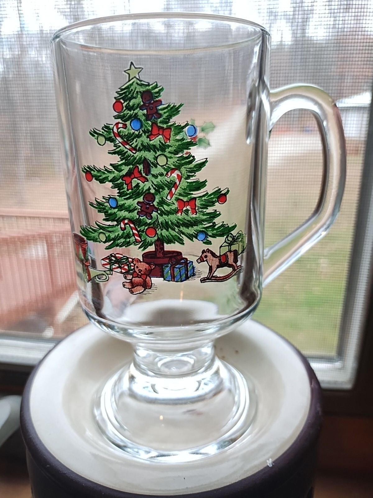 Luminarc Noel Christmas Tree Clear Glasses Spode Pedestal Mug Irish